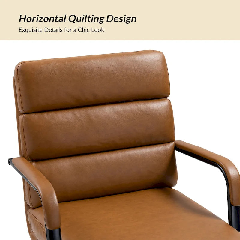Chaise de bureau moderne en similicuir avec inclinaison verrouillable et basculement centré