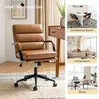 Chaise de bureau moderne en similicuir avec inclinaison verrouillable et basculement centré