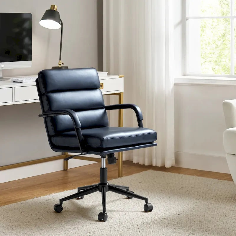 Chaise de bureau moderne en similicuir avec inclinaison verrouillable et basculement centré