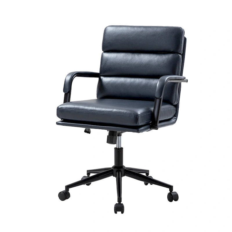 Chaise de bureau moderne en similicuir avec inclinaison verrouillable et basculement centré
