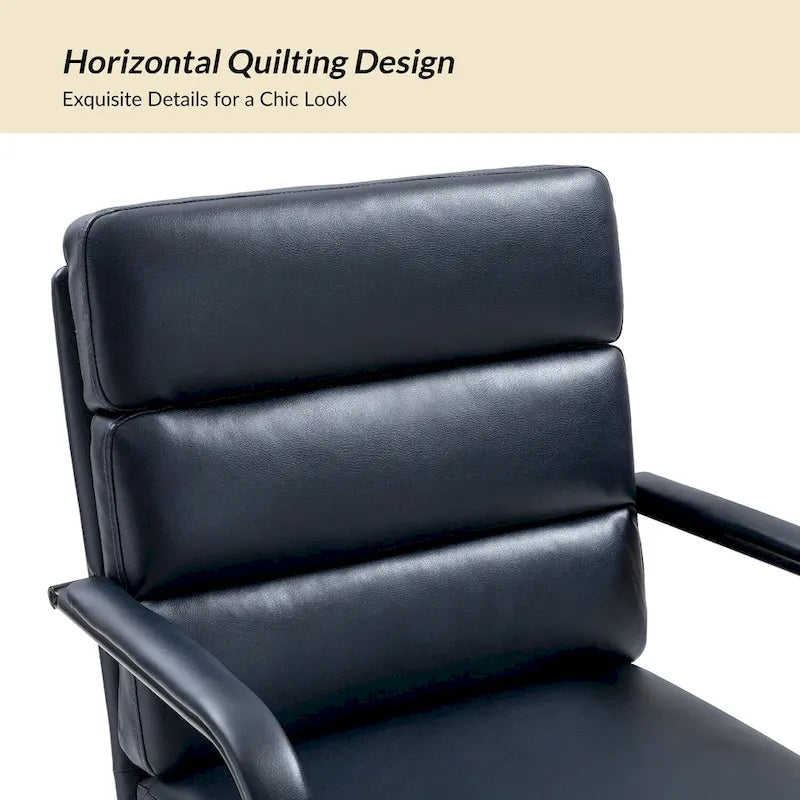 Chaise de bureau moderne en similicuir avec inclinaison verrouillable et basculement centré