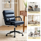 Chaise de bureau moderne en similicuir avec inclinaison verrouillable et basculement centré