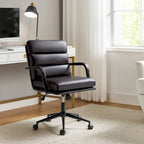 Chaise de bureau moderne en similicuir avec inclinaison verrouillable et basculement centré