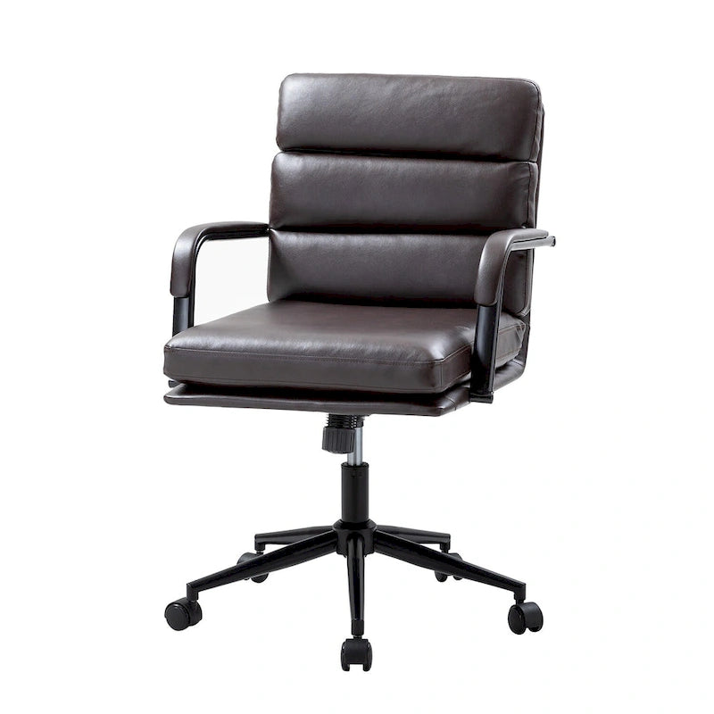 Chaise de bureau moderne en similicuir avec inclinaison verrouillable et basculement centré