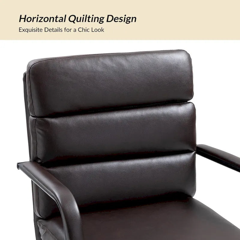 Chaise de bureau moderne en similicuir avec inclinaison verrouillable et basculement centré