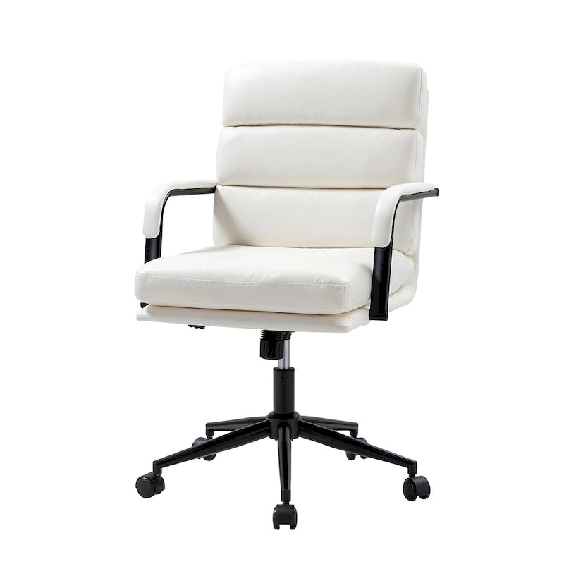 Chaise de bureau moderne en similicuir avec inclinaison verrouillable et basculement centré