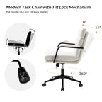Chaise de bureau moderne en similicuir avec inclinaison verrouillable et basculement centré