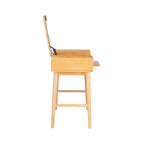 Meuble-lavabo en bois naturel avec 2 tiroirs en rotin