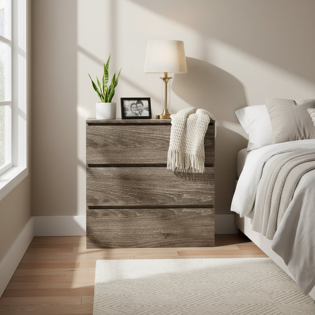 3 Drawer 32.3H x 30.3 W Nightstand Chest Cabinet Dresser Bedroom Storage