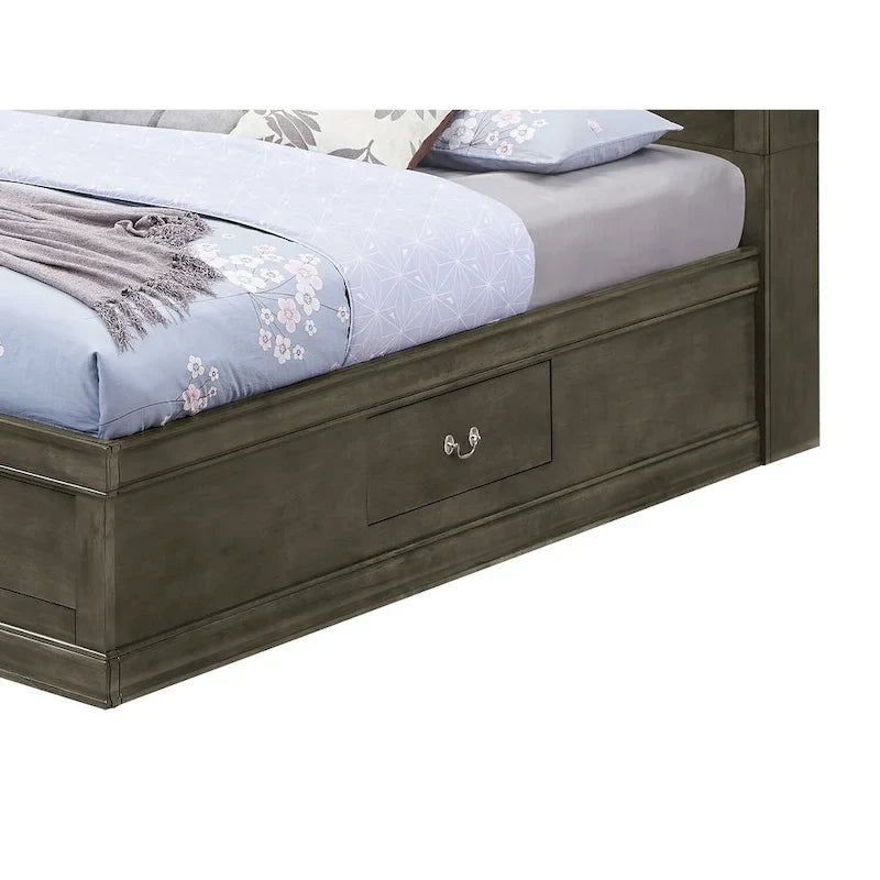 Lit plateforme de rangement queen