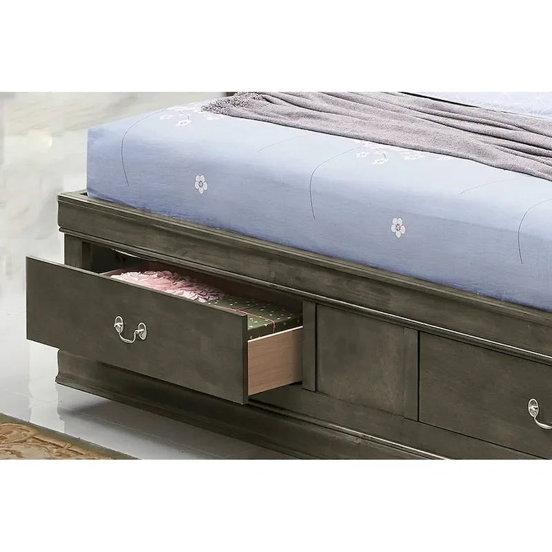 Lit plateforme de rangement queen