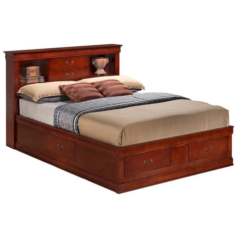 Lit plateforme de rangement queen