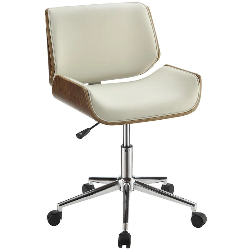 Chaise de bureau pivotante moderne en bois courbé et rembourrée, réglable en hauteur