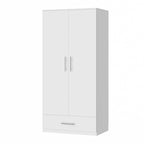Armoire penderie avec tiroir 31,5L x 66,9H po Noir, Blanc