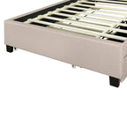 Lit plateforme rembourré avec tête de lit de rangement