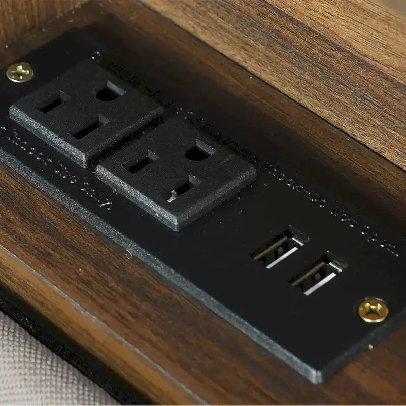 Lit plateforme rembourré avec tête de lit de rangement