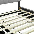 Lit plateforme rembourré avec tête de lit de rangement