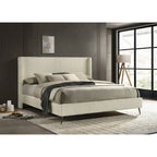 Roundhill Furniture Mavela Wide Wale Corduroy Upholstery Panel Bed, King Size