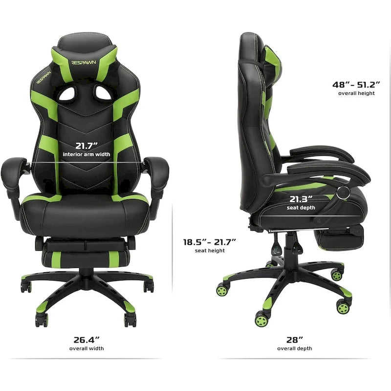 Chaise Gaming - Chaise Gaming avec Repose-pieds, Chaise de Bureau Ergonomique