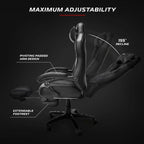 Chaise Gaming - Chaise Gaming avec Repose-pieds, Chaise de Bureau Ergonomique