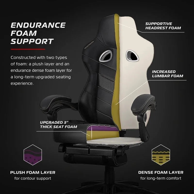 Chaise Gaming - Chaise Gaming avec Repose-pieds, Chaise de Bureau Ergonomique