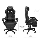 Chaise Gaming - Chaise Gaming avec Repose-pieds, Chaise de Bureau Ergonomique