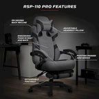 Chaise Gaming - Chaise Gaming avec Repose-pieds, Chaise de Bureau Ergonomique