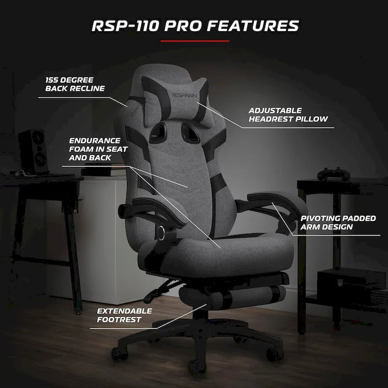 Chaise Gaming - Chaise Gaming avec Repose-pieds, Chaise de Bureau Ergonomique