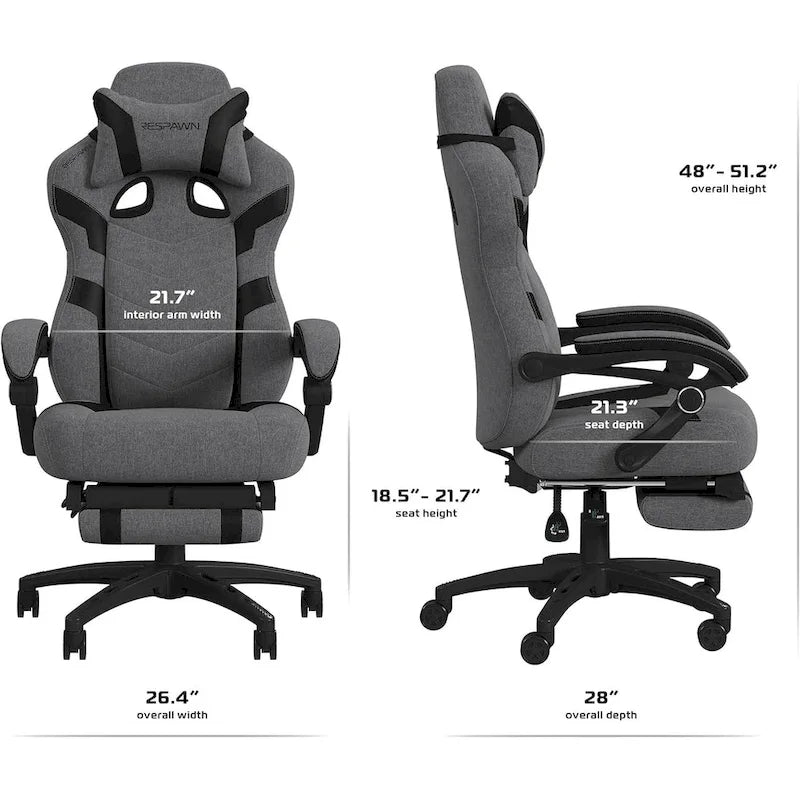 Chaise Gaming - Chaise Gaming avec Repose-pieds, Chaise de Bureau Ergonomique