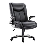 Chaise de bureau pivotante ergonomique pour ordinateur, accoudoirs rabattables, siège large et épais, support lombaire renforcé, capacité de 180 kg pour la maison et le bureau