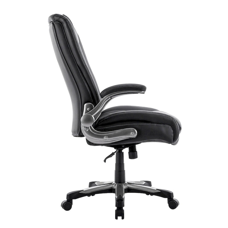 Chaise de bureau pivotante ergonomique pour ordinateur, accoudoirs rabattables, siège large et épais, support lombaire renforcé, capacité de 180 kg pour la maison et le bureau