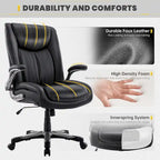 Chaise de bureau pivotante ergonomique pour ordinateur, accoudoirs rabattables, siège large et épais, support lombaire renforcé, capacité de 180 kg pour la maison et le bureau